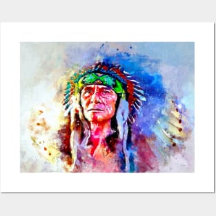 Watercolor Native American Posters and Art